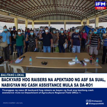 Backyard Hog Raisers Na Apektado Ng Asf Sa Sual Nabigyan Ng Cash