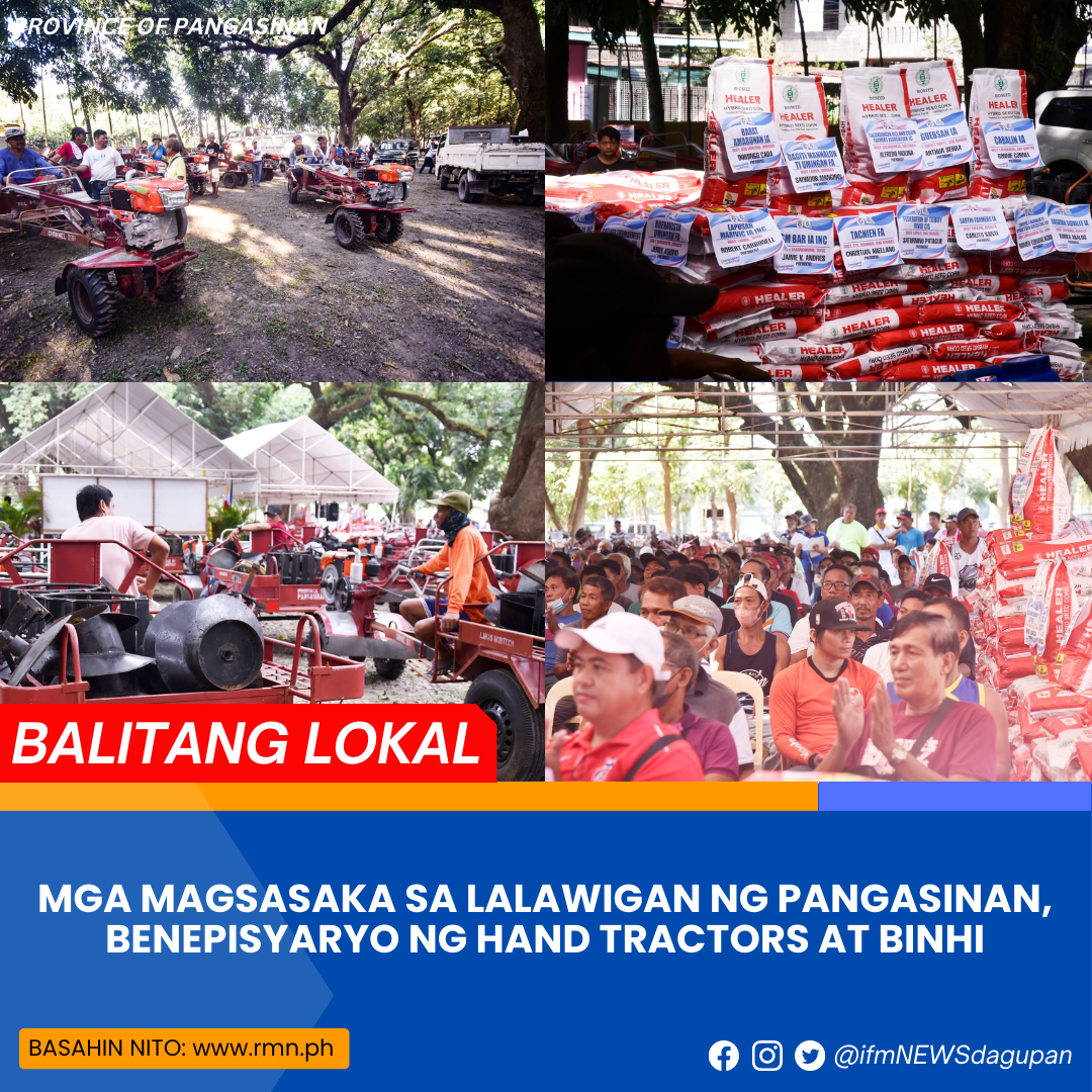 Mga Magsasaka Sa Lalawigan Ng Pangasinan Benepisyaryo Ng Hand Tractors