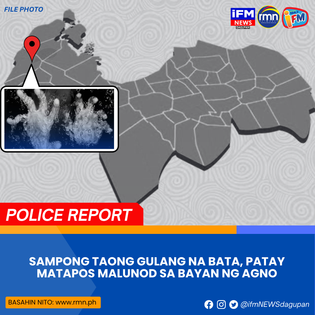 SAMPONG TAONG GULANG NA BATA PATAY MATAPOS MALUNOD SA BAYAN NG AGNO