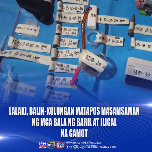 Lalaki Balik Kulungan Matapos Masamsaman Ng Mga Bala Ng Baril At