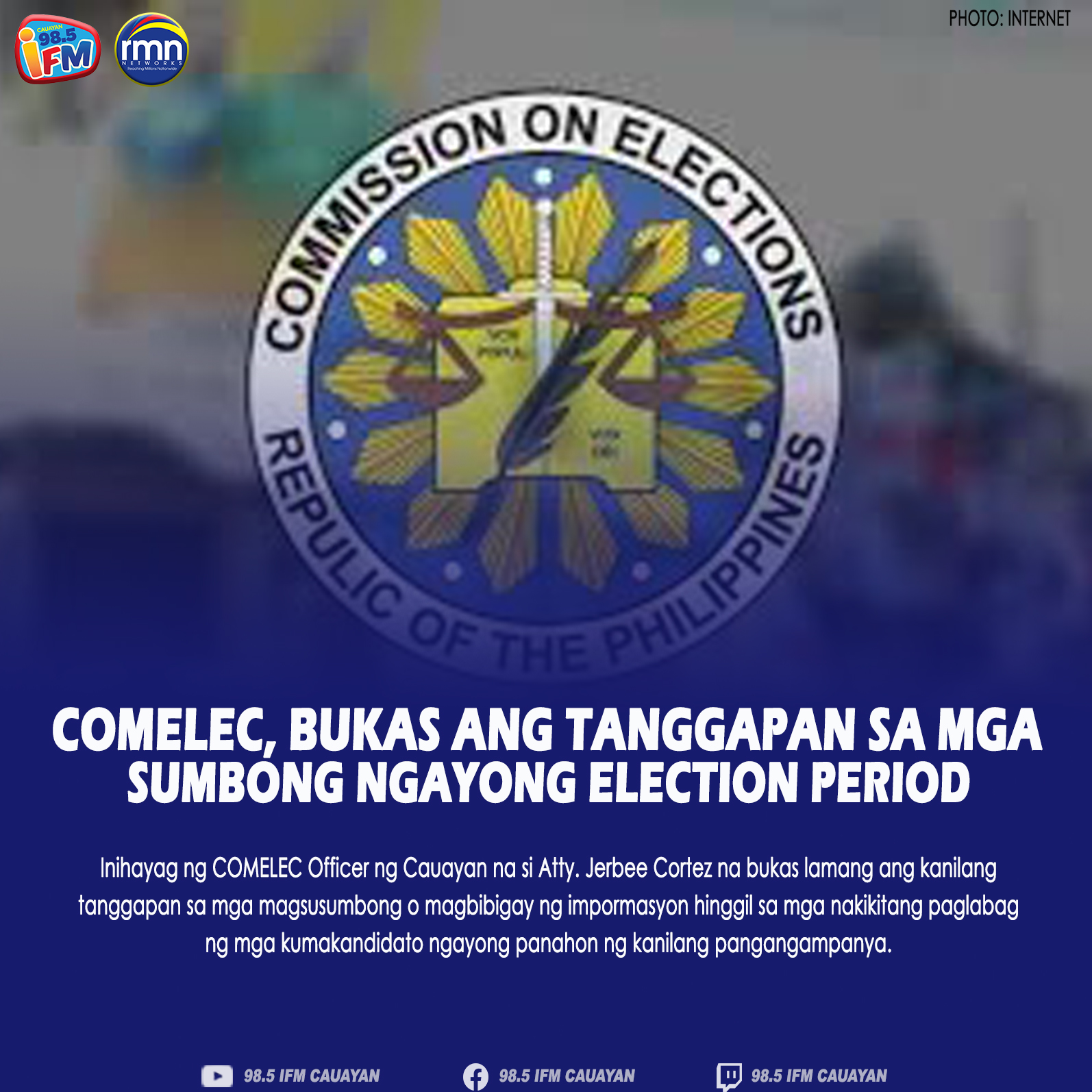 COMELEC, BUKAS ANG TANGGAPAN SA MGA SUMBONG NGAYONG ELECTION PERIOD ...