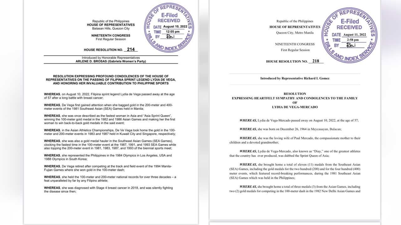 Mga kongresista, nagpahayag ng pakikiramay sa pagpanaw ni Asia's sprint