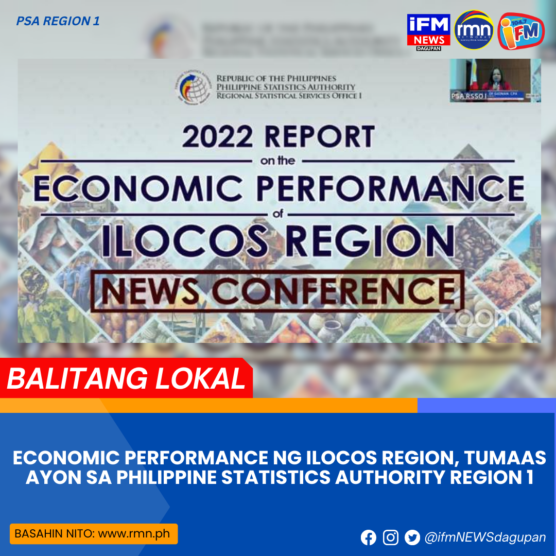 ECONOMIC PERFORMANCE NG ILOCOS REGION, TUMAAS AYON SA PHILIPPINE