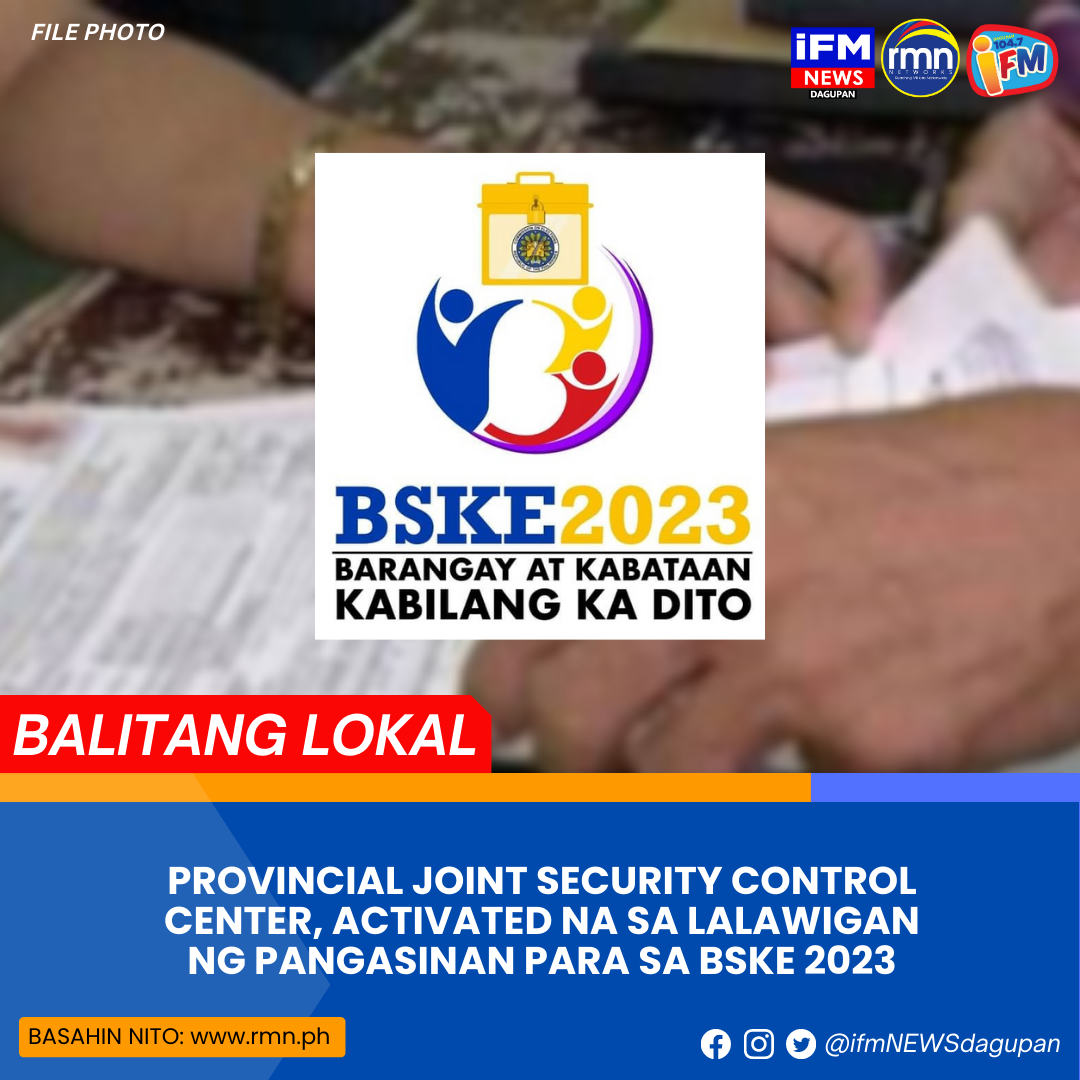 PROVINCIAL JOINT SECURITY CONTROL CENTER, ACTIVATED NA SA LALAWIGAN NG ...