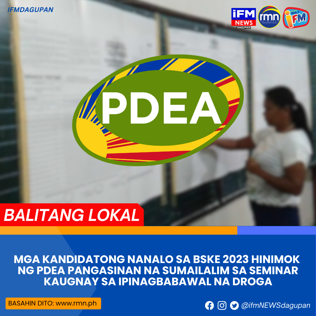 Mga Kandidatong Nanalo Sa Bske 2023 Hinimok Ng Pdea Pangasinan Na