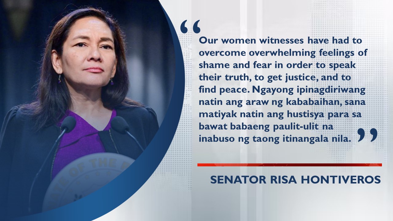 Sen. Risa Hontiveros, nanawagan ng hustisya sa mga victim-survivors ni ...